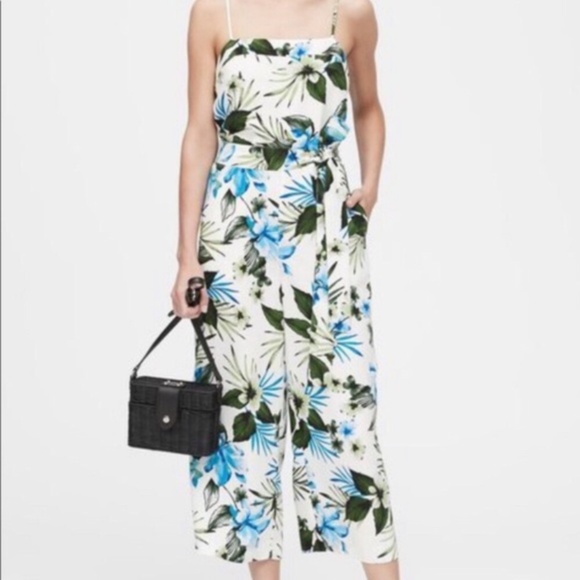 Banana Republic Blue and Green Floral Jumpsuit - Picture 3 of 9